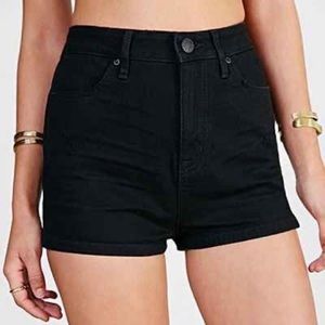 Bdg Pinup Highrise Black Denim Shorts 